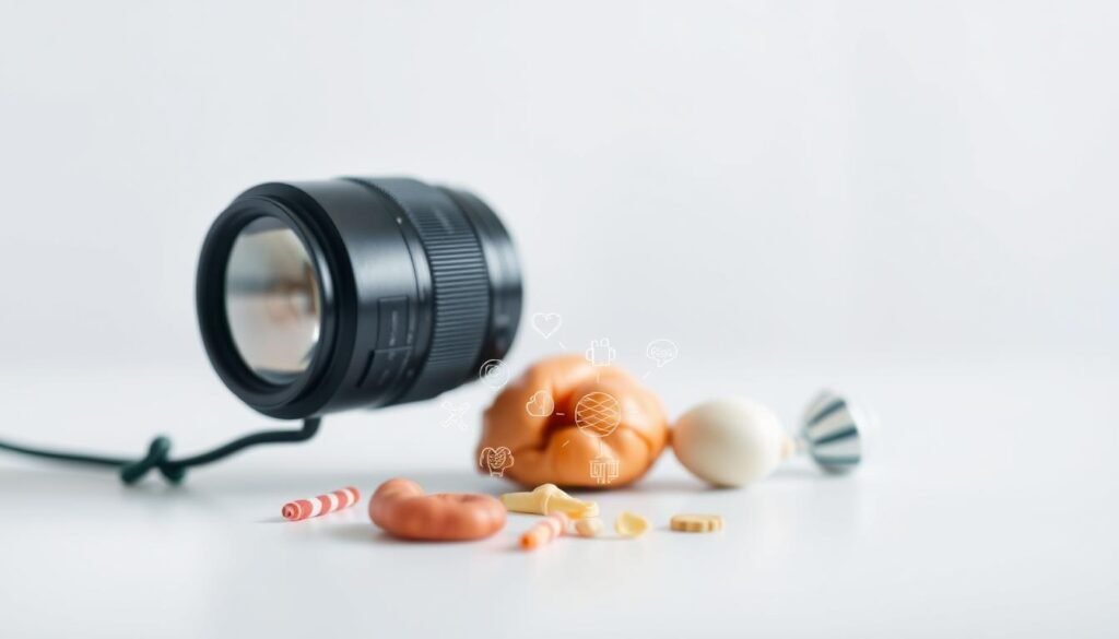 A detailed, high-resolution image of the common causes of unexplained weight loss, captured with a professional camera lens. The image should depict a clean, minimalist scene with a neutral background, allowing the key elements to take center stage. The foreground should feature a selection of common triggers for unintentional weight loss, such as digestive issues, thyroid problems, and mental health conditions, displayed in a visually engaging manner. The middle ground could include subtle visual cues or icons hinting at these underlying causes. The background should maintain a soft, blurred focus, creating a sense of depth and emphasizing the primary subject matter. Overall, the image should convey a sense of clinical objectivity, guiding the viewer to understand the diverse non-cancer-related reasons for dramatic weight loss.