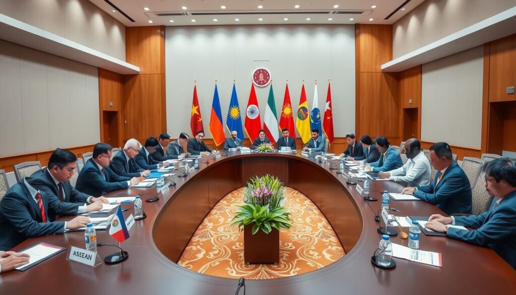 Pertemuan ASEAN Regional Forum (ARF) dengan delegasi dari berbagai negara Pertemuan ASEAN Regional Forum (ARF) dengan delegasi dari berbagai negara