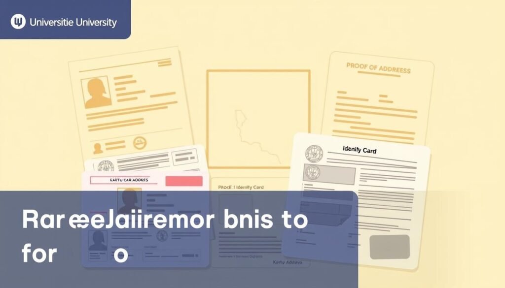a detailed digital illustration of the requirements for a family card (kartu keluarga) in Indonesia, with a clean and organized layout showcasing the necessary documents and information. The image should have a warm, neutral color palette with a sense of official government documentation. The foreground should clearly display the key requirements, such as copies of identity cards, birth certificates, and proof of address, arranged neatly. The middle ground could include an outline or icon of the family card itself, while the background features a subtle pattern or texture suggestive of official government paperwork. The overall composition should convey a sense of professionalism, authority, and attention to detail, suitable for use in an educational article on the Indonesian university admission process.