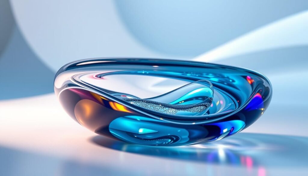 A captivating scene showcasing "Liquid Glass," an abstract representation of design evolution. In the foreground, a smooth, flowing liquid glass structure reflects vibrant colors and light, resembling the intricate interface elements of iOS 26. The middle layer reveals subtle textures and layers of transparency, highlighting the elegance and sophistication of modern design. Surrounding this central focus, the background features a softly blurred gradient of soft blues and whites, embodying the serene atmosphere of Apple’s design philosophy. Soft, diffused lighting enhances the translucency of the glass and casts gentle highlights, creating a serene, futuristic mood. Use a wide-angle lens to capture the dynamic form while maintaining a sense of depth and fluidity, inviting viewers to explore the transformative essence of design. A captivating scene showcasing "Liquid Glass," an abstract representation of design evolution. In the foreground, a smooth, flowing liquid glass structure reflects vibrant colors and light, resembling the intricate interface elements of iOS 26. The middle layer reveals subtle textures and layers of transparency, highlighting the elegance and sophistication of modern design. Surrounding this central focus, the background features a softly blurred gradient of soft blues and whites, embodying the serene atmosphere of Apple’s design philosophy. Soft, diffused lighting enhances the translucency of the glass and casts gentle highlights, creating a serene, futuristic mood. Use a wide-angle lens to capture the dynamic form while maintaining a sense of depth and fluidity, inviting viewers to explore the transformative essence of design.